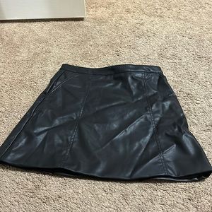 H&M Black Leather skirt